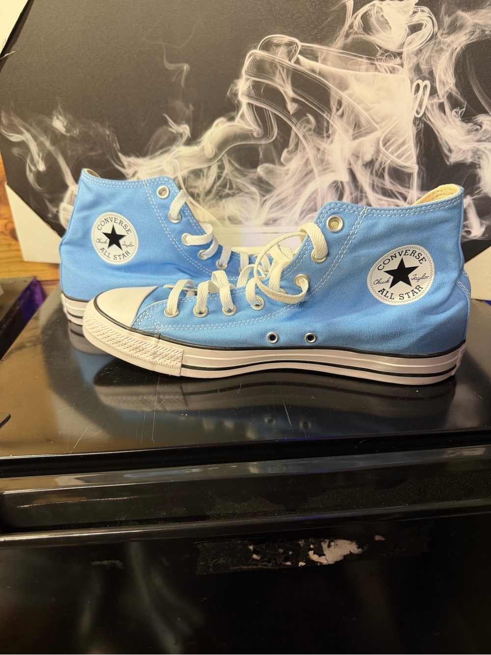 Converse Light Blue High Top Sneakers